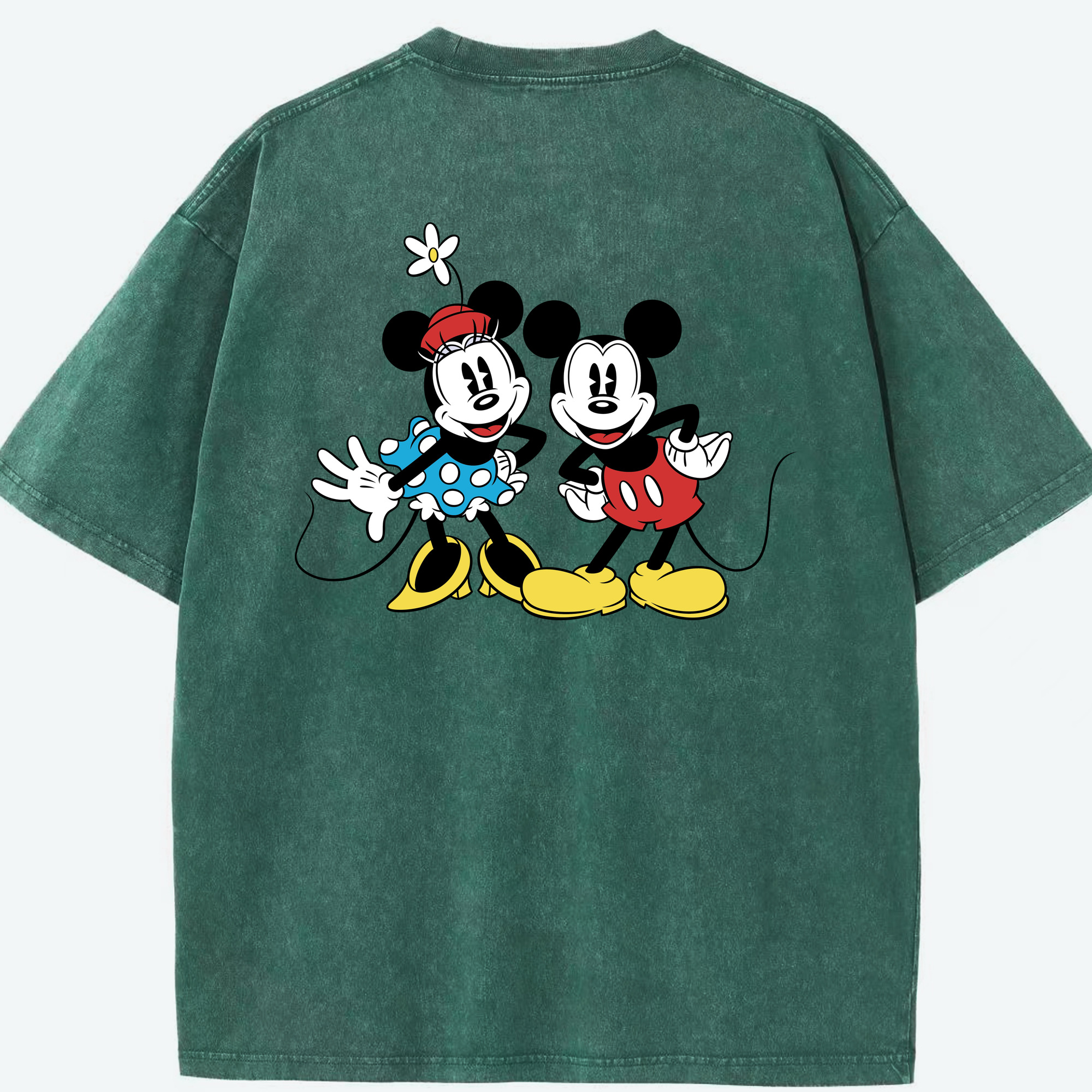 （画像用） ミッキーマウス Mickey Mouse 綿100% ヴィンテージ風 半袖Tシャツ（背面プリント）